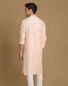 alt message - Manyavar Men Chanderi Pink Kurta Set image number 2